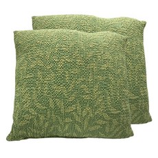 J&N 花叢緹花彈性抱枕 綠色 (Set 2個)