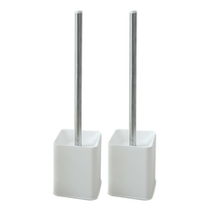 Modernat 方形沖水馬桶刷, 白色, 2個