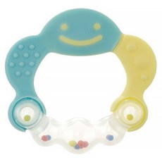 Richell 利其爾 固齒器 有聲音版 訓練咀嚼力與握力, 固齒器+盒子, 水藍色, 1個