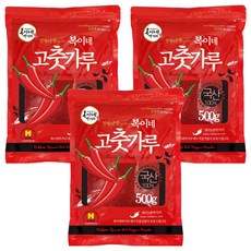 복이네먹거리 국산 고추가루 보통맛 김치용, 500g, 3개