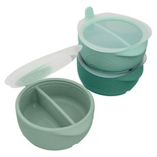 b.box 矽膠寬口副食品儲存盒, 85ml, 綠色, 3個