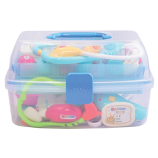 Premier 3層手提箱醫生角色扮演玩具組, 1組, 透明色