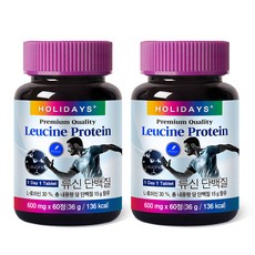 Holidays 亮氨酸片蛋白質 60 片, 60顆, 2罐