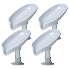 蕉蕉購物 樹葉造型免打孔瀝水肥皂架 灰色 4個 浴室收納好幫手