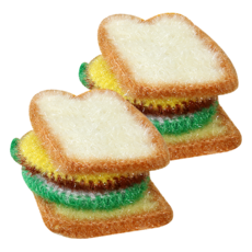 youhouse Nan Dala系列 三明治造型雙層纖維菜瓜布組, 4個, 2組