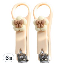 可愛迷你指甲剪 奶油色小花, 6個, 混色