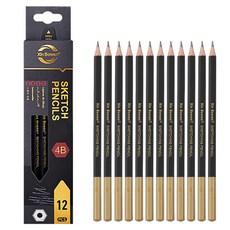 전문가용 드로잉 연필 12개 세트, 4B, 1세트