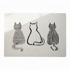 玄關絲圈地墊 加大款 防滑耐磨好清洗, 暖新居貓 白色 + 黑色, 1個