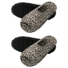 KiKiDi 女士療癒墊室內鞋, 棕底碎花, 2組