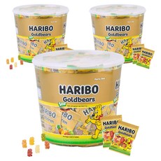 HARIBO 哈瑞寶 黃金小熊造型酸味軟糖, 3罐, 870g