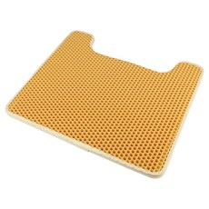 哈囉毛孩 可水洗U型雙層貓砂墊 落砂墊 集中收集 落砂再利用 容易清理 舒適踏感, 45 x 53 x 2cm, 橘黃色, 1個