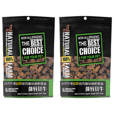 NATURAL FARM 自然牧場 訓練軟零食 小 貓狗用, 綠唇貝牛, 70g, 2包