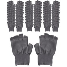 HANEE 多用途手指半指手套, 灰色, 30個