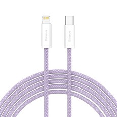 Baseus 倍思 靈動系列 快充/傳輸線 Type-C to iPhone 20W, 2m, 紫色, 1條