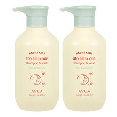 AVCA 嬰幼兒用Ato多合一洗髮沐浴精 無香味, 500ml, 2瓶