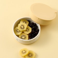LE VERRE POLICER 矽膠副食品餐盤碗, 黃色, 1個, 320ml