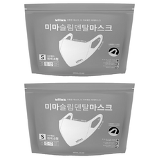 미마마스크 슬림덴탈마스크 소형 S, 50개입, 흰색, 2개
