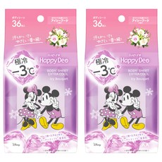 mandom Happy Deo Body Sheet 涼感濕巾 冰冷花束香 36張, 210g, 2包