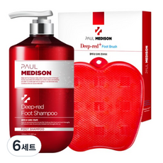 폴메디슨 딥레드 풋샴푸 파우더리향 510ml + 풋브러쉬 세트, 6세트
