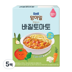 맘마밀 안심소스, 바질토마토, 160g, 5개