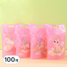 미미파티 감성 귀여운 구디백 손잡이 지퍼백 포장 봉투, 랜덤발송, 100개