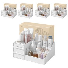 블럭마트 다용도 화장품 정리함, 화이트, 5개