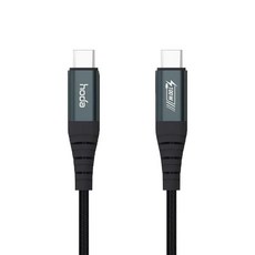 HODA 好貼 編織充電線 USB-C to C W3 USB2.0 100W, 2m, 黑色, 1個
