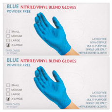NBR 無粉手套 100入, XL, 蔚海藍, 2盒