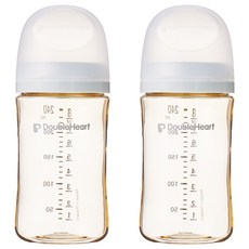 더블하트 모유실감 3세대 PPSU 노꼭지 젖병 트윈팩, 2개, 240ml, 새벽그레이 2개, 240ml, 새벽그레이