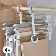 善用空間5層摺疊褲架, 4個, 白色