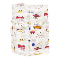 OceanBaby 多功能紗布包巾 105 x 105cm 嘟嘟小車 親膚透氣, 1件