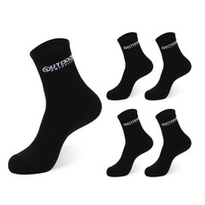 OUTDOOR PRODUCTS ICONIC 雙層氣墊中筒襪 5雙組, 黑色, 1套
