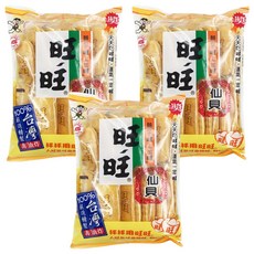 旺旺 仙貝 112g, 健康美味, 非油炸工藝, 100%台灣在地好米, 3袋