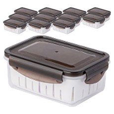 나누담 클래식 물빠짐 미니 채반 소분 야채 과일 밀폐용기, 12개, 700ml