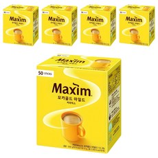 맥심 모카골드 마일드 커피믹스, 12g, 50개입, 5개