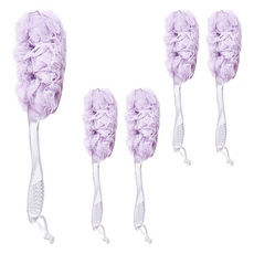 UdiLife 優的生活大師 美姬附柄沐浴刷, 聚乙烯PE材質, 規格約13cmx45cm, 清水沖洗, 顏色隨機, 5支, 1支