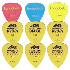 Dunlop Ultex Sharp 吉他彈片 1mm 6片 + Kanoobell 撥片 3片, 1組
