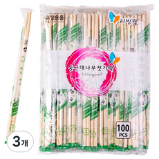 Living Well 經濟型圓形竹筷, 3個, 100入