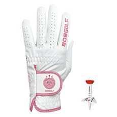 808GOLF Doping防滑高爾夫手套 左手用 + 高爾夫球座組, 混色(手套) + 紅色(球座), 1組