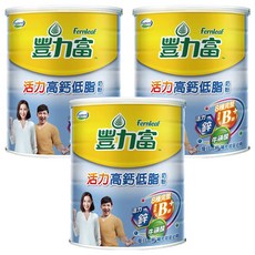 豐力富活力高鈣低脂奶粉 含Bbi益生菌 3倍膳食纖維 促進消化, 1.5kg, 3罐