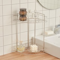 msliving 扇形浴室轉角架 2層 不鏽鋼, 單一顏色, 1個