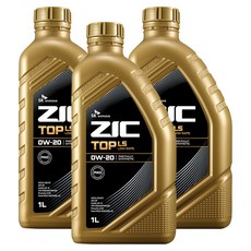 지크 탑 엔진오일, 3개, 0w20, 1L