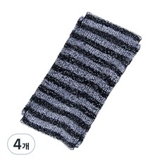 男士用強力去角質寬版條紋沐浴搓澡巾, 混色, 4個, 1入