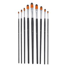 Makemine 尼龍圓頭水彩筆 9件組, 1組, 0號、2號、4號、6號、8號、10號、12號、14號、16號