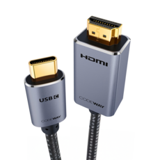 CODEWAY Type-C-HDMI 30Hz 4K影音傳輸線, 黑色, 1條, 1m