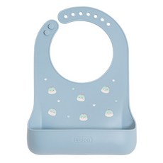 에디슨 프렌즈 베이비 실리콘 턱받이, 블루에디노(공룡), 1개입, 1개
