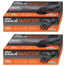 크린스킨 마스터 니트릴장갑, 블랙, M, 2개