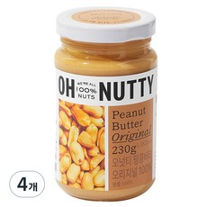 오넛티 100% 땅콩버터 오리지널, 230g, 4개
