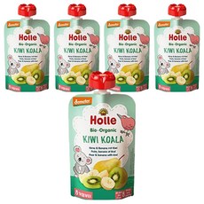 홀레 유기농 이유식 퓨레 키위 코알라, 배 + 바나나 + 키위, 100g, 5개