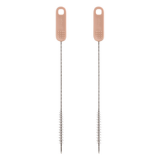 hegen 輕飲時光吸管杯專用清潔刷 2入組, 1組, 粉色 + 銀色